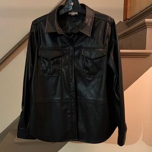 Calvin Klein Black Faux Leather Jacket